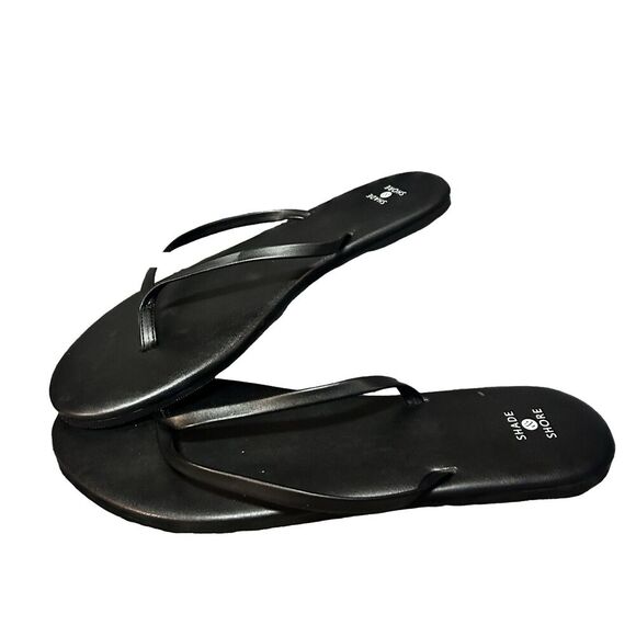 Shade & Shore Black Flip Flop Sandals Size 11 - Picture 2 of 5